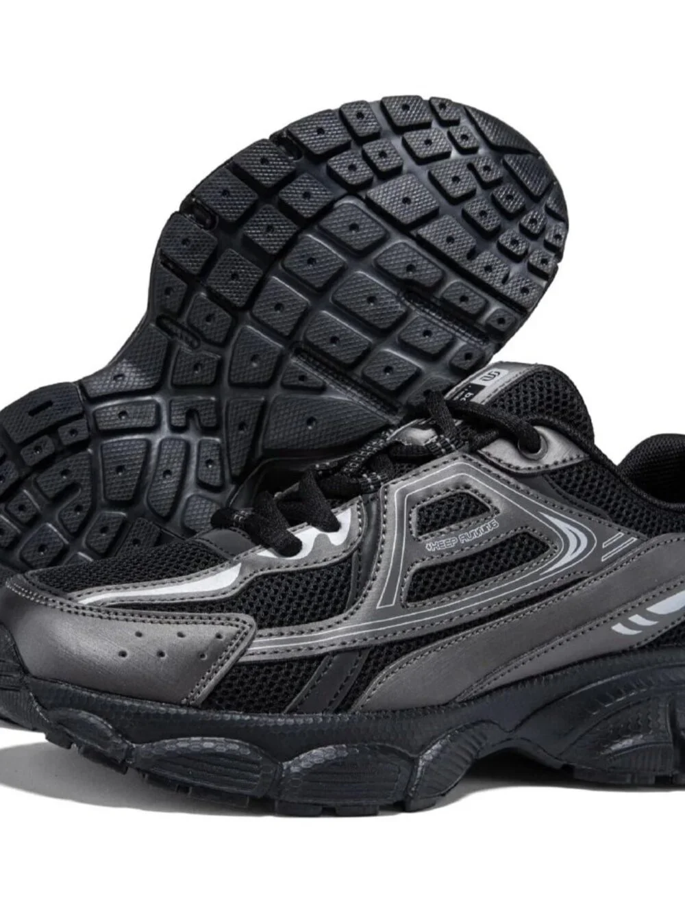Women's Black Chunky Fashion Sneakers Casual Sports Shoes Mesh Athletic